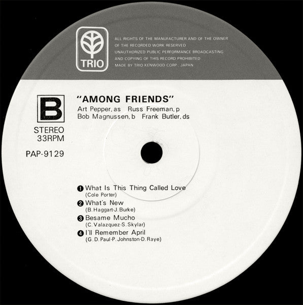 Art Pepper - Among Friends (Vinyl, LP, Album)