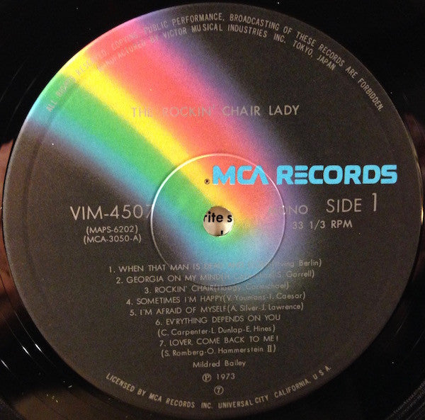 Mildred Bailey - The Rockin' Chair Lady (Vinyl, LP, Compilation, Reissue, Mono) Very Good Plus (VG+) / Very Good (VG)
