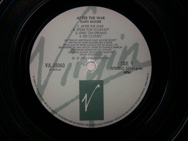 Gary Moore - After The War (Vinyl, LP, Album, Stereo) Very Good Plus (VG+) / Very Good (VG)