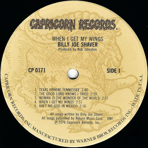 Billy Joe Shaver - When I Get My Wings (Vinyl, LP, Album) Very Good (VG) / Very Good (VG)