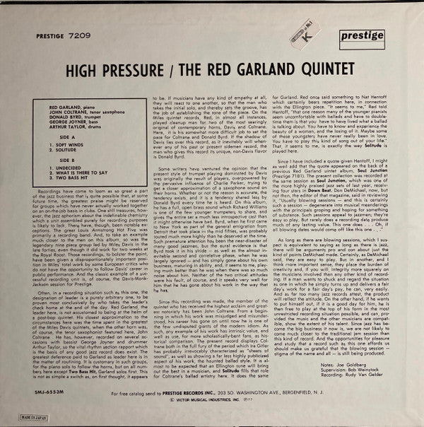 The Red Garland Quintet - High Pressure (Vinyl, LP, Album, Mono, Re...