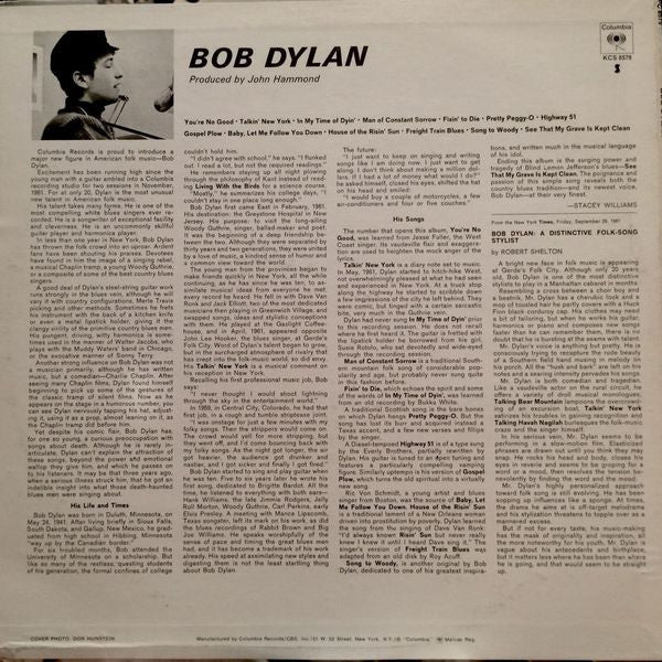 Bob Dylan - Bob Dylan (Vinyl, LP, Album, Reissue, Stereo) Very Good (VG) / Very Good (VG)