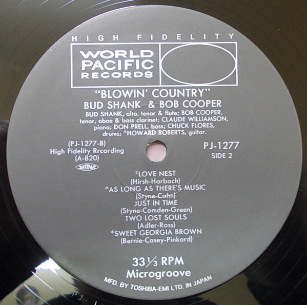 Bud Shank - Blowin' Country (Vinyl, LP, Album, Reissue, Mono) Near Mint (NM or M-) / Very Good Plus (VG+)