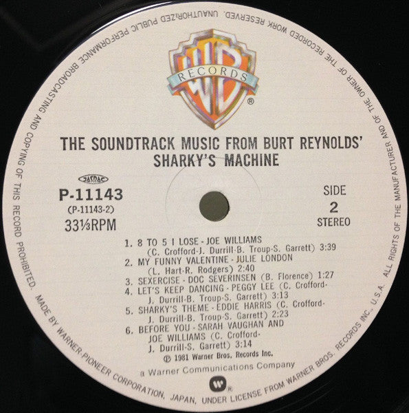 Various - The Soundtrack Music From Burt Reynold's Sharky's Machine (Vinyl, LP) Very Good (VG) / Good (G)