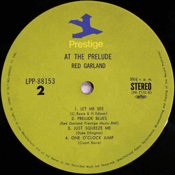 Red Garland - At The Prelude (Vinyl, LP, Album, Reissue, Stereo)