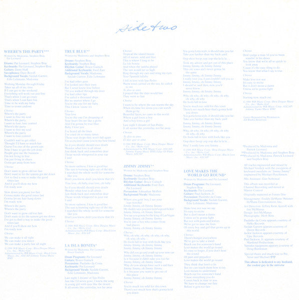 Madonna - True Blue = トゥルー・ブルー (Vinyl, LP, Album, Stereo)