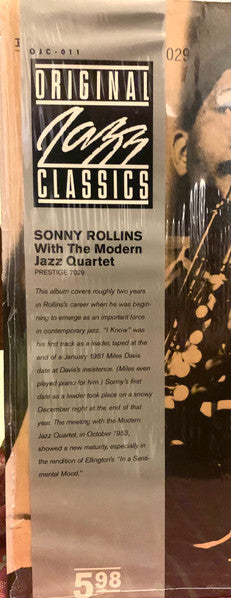 Sonny Rollins - Sonny Rollins With The Modern Jazz Quartet (Vinyl, LP, Album, Reissue, Mono) Good Plus (G+) / Very Good (VG)