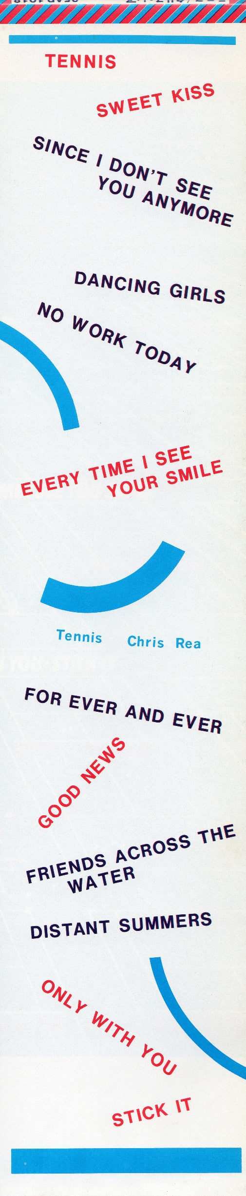 Chris Rea - Tennis (Vinyl, LP, Album) Very Good Plus (VG+) / Very Good Plus (VG+)