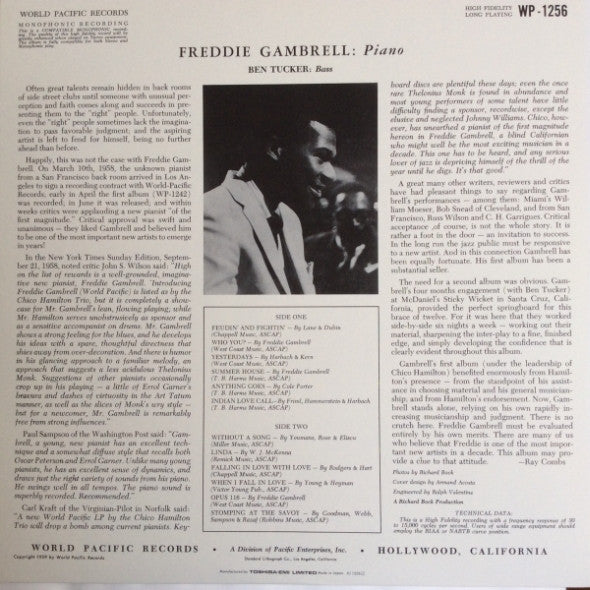 Freddie Gambrell - Freddie Gambrell With Ben Tucker, Bass (Vinyl, LP, Album, Reissue, Mono) Very Good Plus (VG+) / Very Good Plus (VG+)