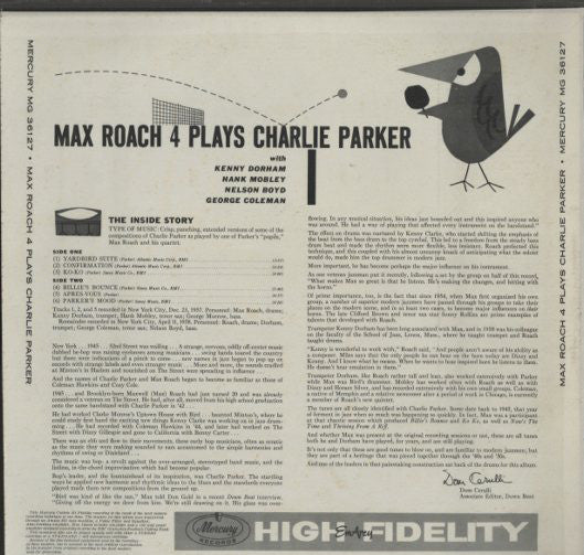 Max Roach Quartet - The Max Roach 4 Plays Charlie Parker (Vinyl, LP...