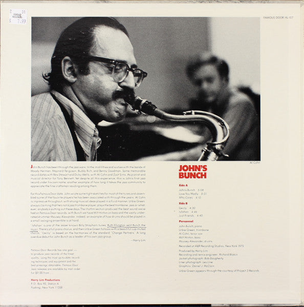The John Bunch Quintet - John's Bunch (Vinyl, LP, Stereo) Very Good Plus (VG+) / Near Mint (NM or M-)