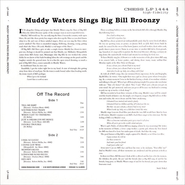 Muddy Waters - Muddy Waters Sings "Big Bill" (The Songs Of "Big Bill" Broonzy) (Vinyl, LP, Album, Reissue, Remastered, Stereo) Near Mint (NM or M-) / Near Mint (NM or M-)