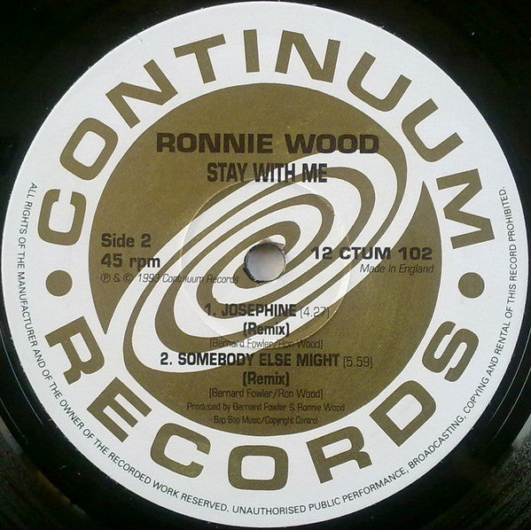 Ron Wood - Stay With Me (Vinyl, 12", 45 RPM, Maxi-Single) Very Good Plus (VG+) / Very Good (VG)