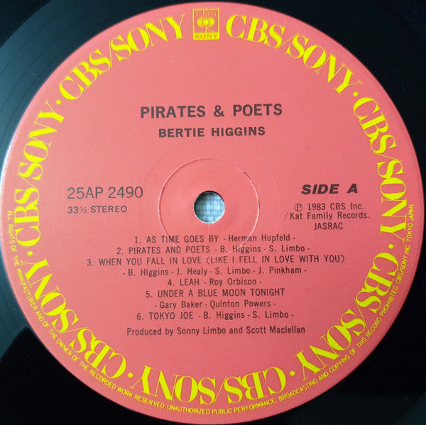 Bertie Higgins - Pirates And Poets (Vinyl, LP, Album)