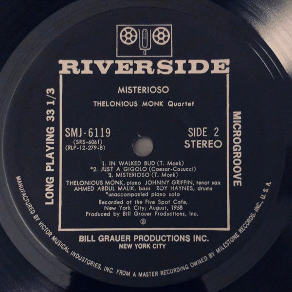 The Thelonious Monk Quartet - Misterioso (Vinyl, LP, Album, Reissue...