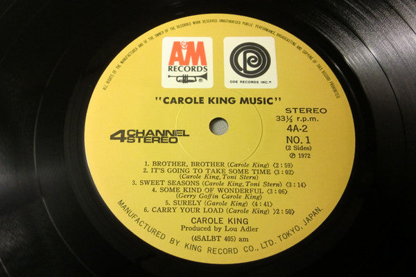 Carole King - Music (Vinyl, LP, Album, Quadraphonic) Very Good (VG) / Very Good (VG)