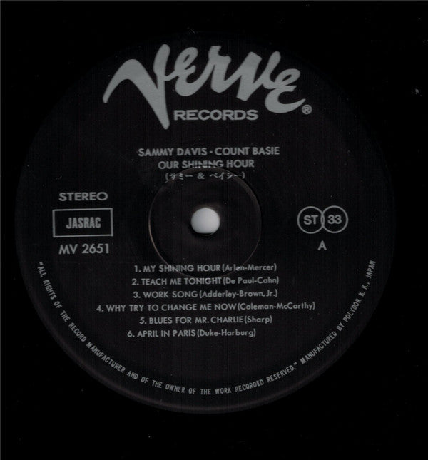 Sammy Davis Jr. - Our Shining Hour (Vinyl, LP, Album, Reissue, Stereo)