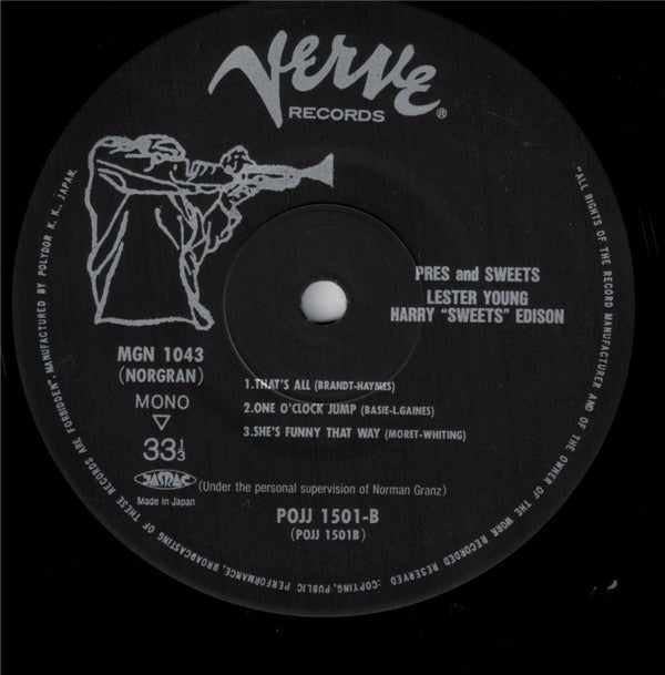 Lester Young - Pres & Sweets (Vinyl, LP, Album, Limited Edition, Reissue, Mono) Near Mint (NM or M-) / Very Good Plus (VG+)