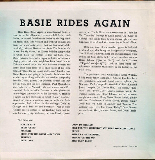 Count Basie - Basie Rides Again (Vinyl, LP, Album, Reissue, Mono) Near Mint (NM or M-) / Very Good Plus (VG+)