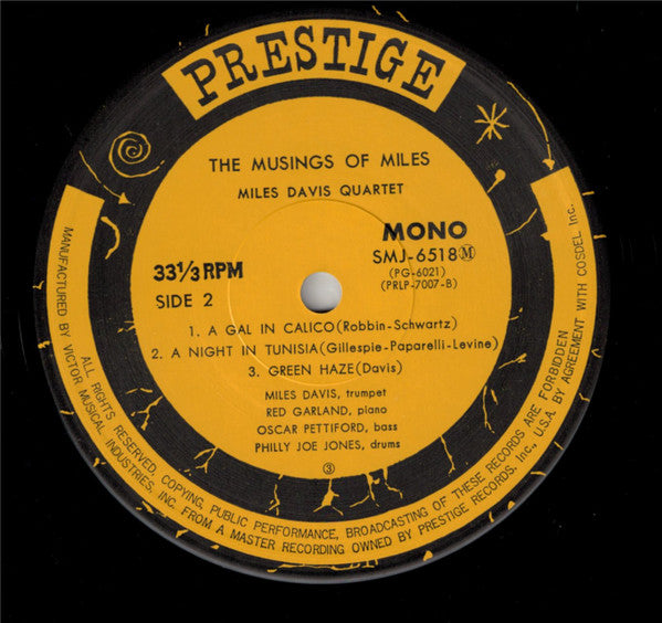 Miles Davis - The Musings Of Miles (Vinyl, LP, Album, Mono, Reissue)