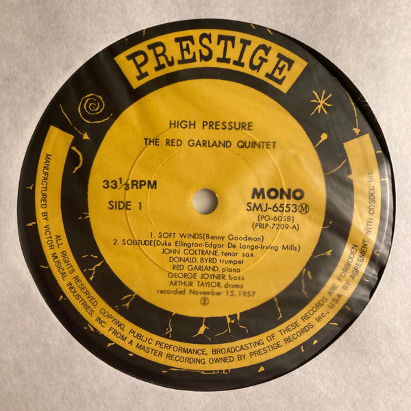The Red Garland Quintet - High Pressure (Vinyl, LP, Album, Mono, Re...