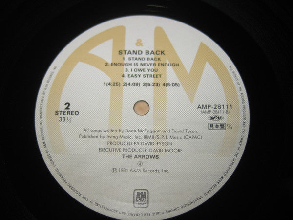 The Arrows - Stand Back (Vinyl, LP, Album, Promo) Near Mint (NM or M-) / Very Good Plus (VG+)