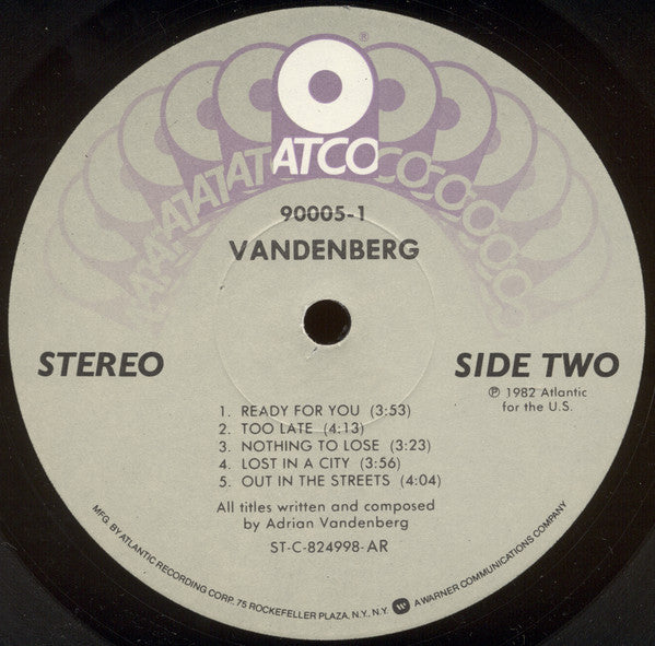 Vandenberg - Vandenberg (Vinyl, LP, Album) Very Good Plus (VG+) / Good Plus (G+)