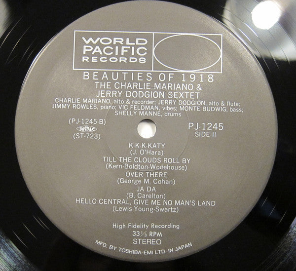 The Mariano-Dodgion Sextet - Beauties Of 1918 (Vinyl, LP, Album, Reissue) Very Good Plus (VG+) / Near Mint (NM or M-)