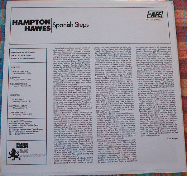 Hampton Hawes - Spanish Steps (Vinyl, LP, Album) Good Plus (G+) / Very Good (VG)