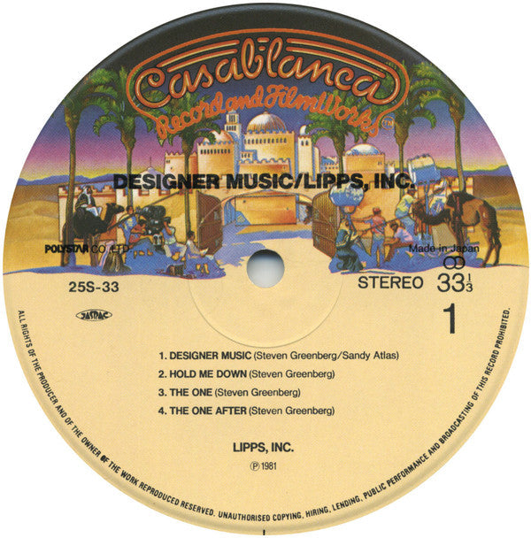 Lipps, Inc. - Designer Music (Vinyl, LP, Album, Stereo) Very Good Plus (VG+) / Very Good (VG)