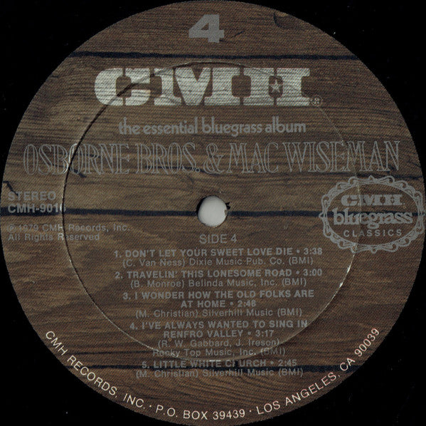 The Osborne Brothers - The Essential Bluegrass Album (2xVinyl, LP, Album, Compilation) Very Good (VG) / Very Good (VG)