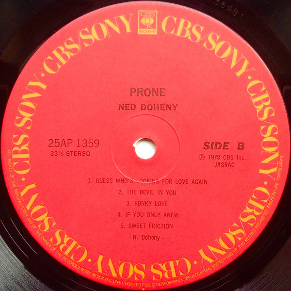 Ned Doheny - Prone (Vinyl, LP, Album, Stereo) Very Good Plus (VG+) / Good Plus (G+)