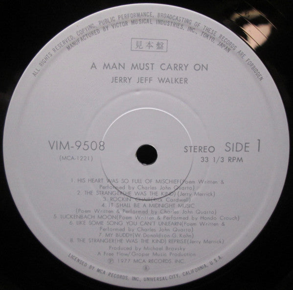 Jerry Jeff Walker - A Man Must Carry On (2xVinyl, LP, Album, Promo) Very Good Plus (VG+) / Very Good (VG)