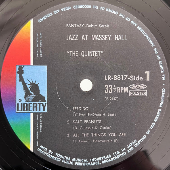 The Quintet - Jazz At Massey Hall = ジャズ・アット・マッセイ・ホール (Vinyl, LP, Album, Reissue, Mono) Very Good Plus (VG+) / Very Good (VG)