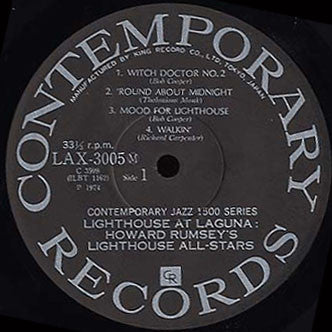 Howard Rumsey's Lighthouse All-Stars - Lighthouse At Laguna (Vinyl, LP, Album, Reissue, Mono) Very Good Plus (VG+) / Very Good Plus (VG+)