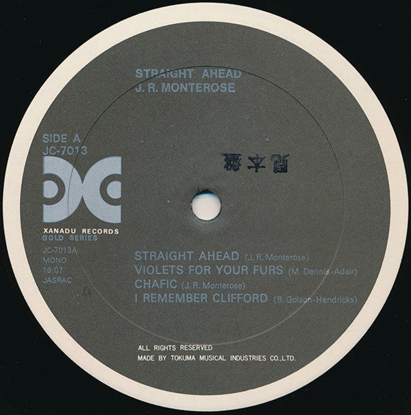 JR Monterose - Straight Ahead (Vinyl, LP, Reissue, Mono) Very Good Plus (VG+) / Very Good Plus (VG+)