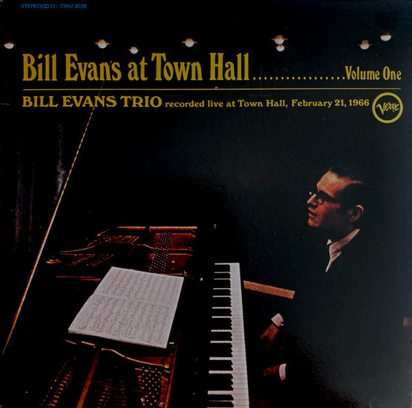 The Bill Evans Trio - Bill Evans At Town Hall (Volume One) (Vinyl, LP, Album, Reissue, Stereo) Very Good Plus (VG+) / Very Good (VG)