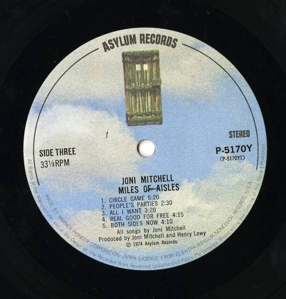 Joni Mitchell - Miles Of Aisles (2xVinyl, LP, Album, Stereo) Very Good Plus (VG+) / Very Good (VG)