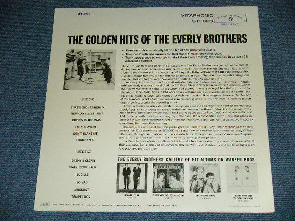 Everly Brothers - The Golden Hits Of The Everly Brothers (Vinyl, LP, Stereo, Compilation, Reissue) Very Good Plus (VG+) / Very Good (VG)