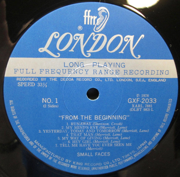 Small Faces - From The Beginning (Vinyl, LP, Compilation, Mono) Very Good Plus (VG+) / Very Good Plus (VG+)