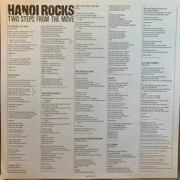 Hanoi Rocks - Two Steps From The Move (Vinyl, LP, Album) Very Good Plus (VG+) / Very Good Plus (VG+)