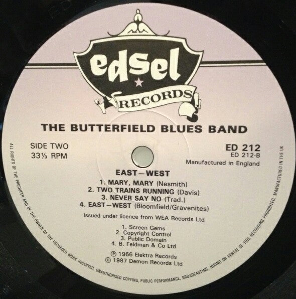 The Paul Butterfield Blues Band - East West (Vinyl, LP, Album, Reissue) Very Good Plus (VG+) / Very Good Plus (VG+)