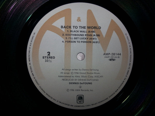 Dennis DeYoung - Back To The World (Vinyl, LP, Album) Very Good Plus (VG+) / Good Plus (G+)