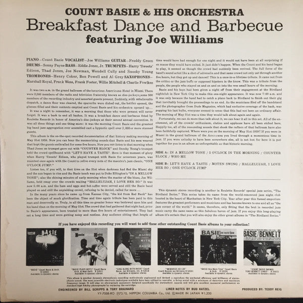 Count Basie Orchestra - Breakfast Dance And Barbecue (Vinyl, LP, Album, Limited Edition, Reissue, Stereo) Very Good (VG) / Very Good Plus (VG+)