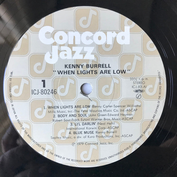Kenny Burrell - When Lights Are Low (Vinyl, LP, Album) Very Good Plus (VG+) / Very Good (VG)