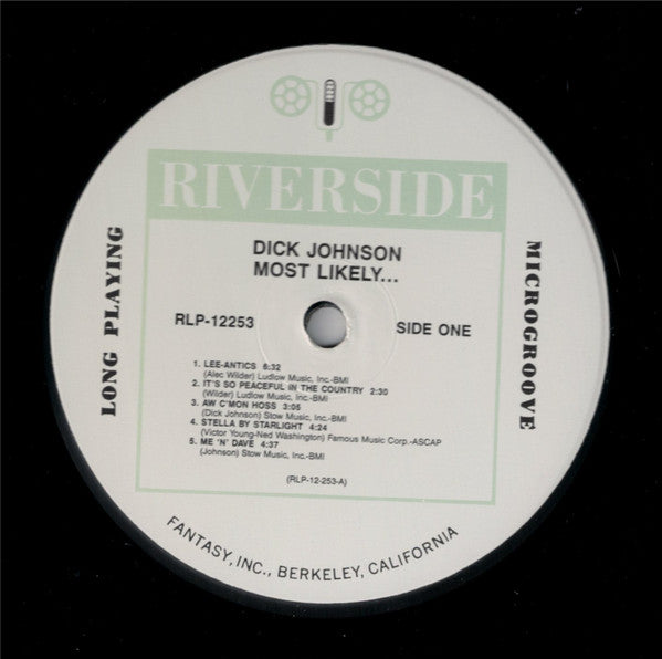 Dick Johnson (3) - Most Likely... (Vinyl, LP, Album, Reissue) Very Good Plus (VG+) / Very Good Plus (VG+)