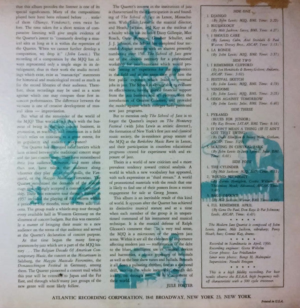 The Modern Jazz Quartet - European Concert (2xVinyl, LP, Album, Mono) Very Good (VG) / Very Good (VG)