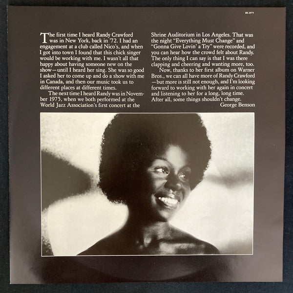 Randy Crawford - Everything Must Change (Vinyl, LP, Album, Stereo) Very Good Plus (VG+) / Very Good (VG)