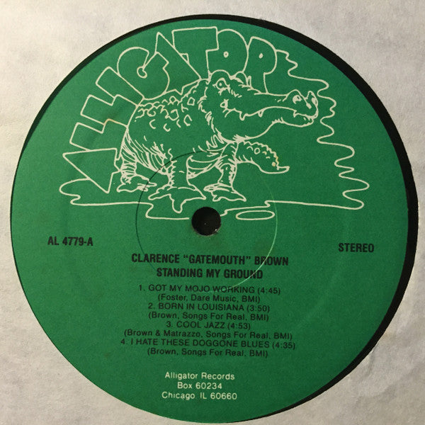 Clarence "Gatemouth" Brown - Standing My Ground (Vinyl, LP, Album, Stereo) Very Good Plus (VG+) / Very Good Plus (VG+)