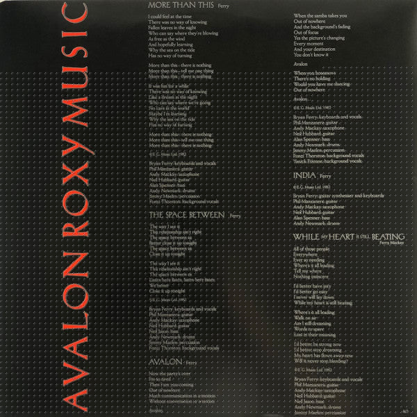 Roxy Music - Avalon (Vinyl, LP, Album, Stereo)